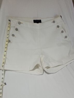 Banana Republic Off-White Sailor-Button Bermuda Shorts